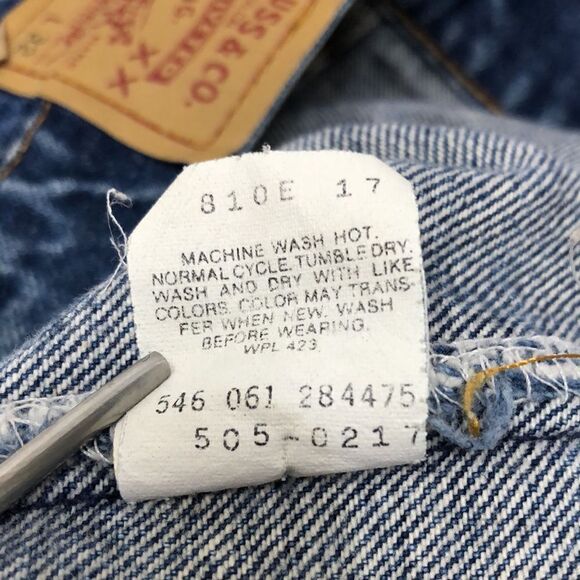 Vintage 1991 Levi’s 505 35x31 Made in USA Medium Wash Straight Leg Regular Fit - Picture 9 of 13